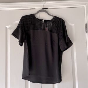 Black Banana Republic M top with polka dot detail